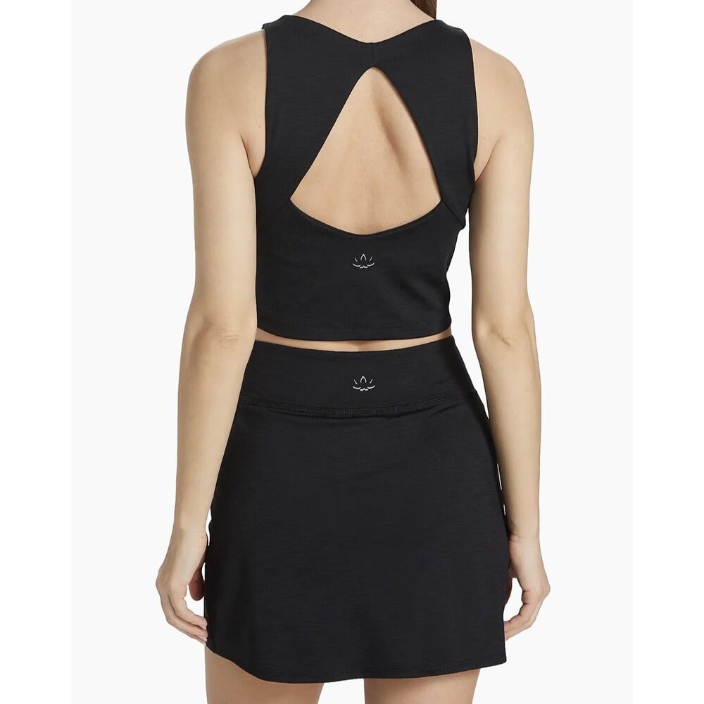 Beyond Yoga Ribbed Fresh Cut Cropped Tank Top Black $74 MSRP Pilates Yoga Bra